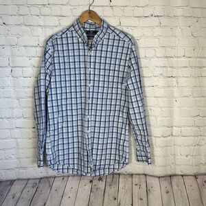 Vineyard Vines Slim Fit Murray Shirt 100% Cotton Long Sleeve Blue Plaid‎ Shirt M
